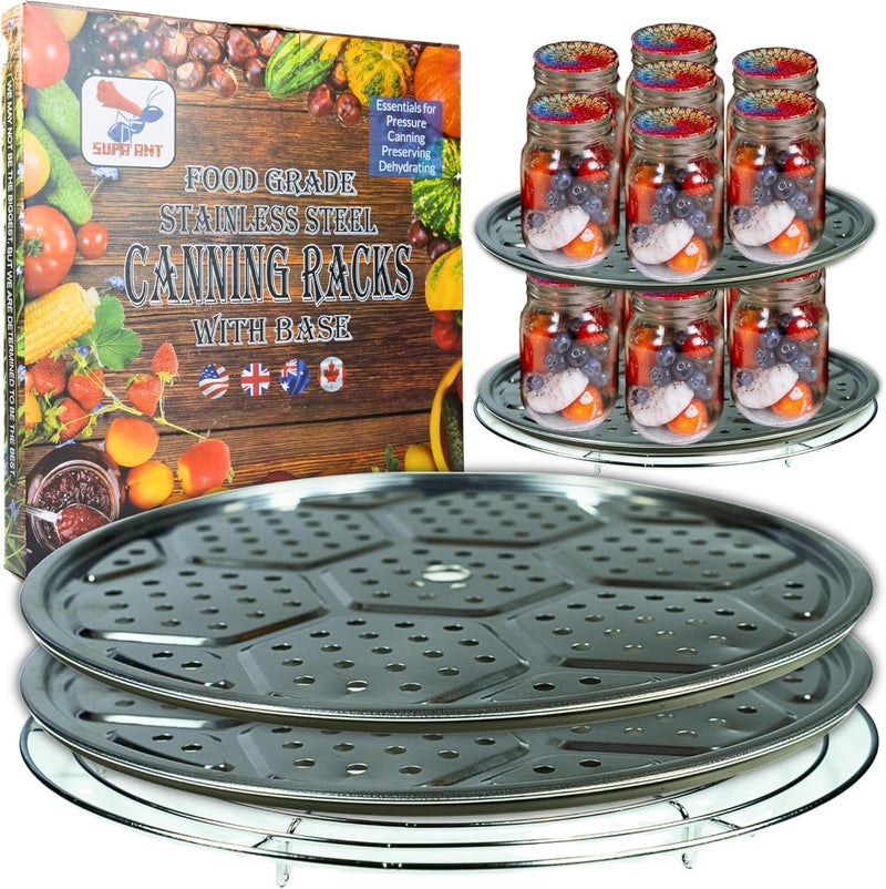 Supa Ant Canning Rack - Pot Rack - Canning Rack for Water Bath Canner Rack - Stainless Steel Rack - Canning Pot Rack - Canning Rack for Stock Pot - Pressure Canner Rack-10.8in 2 Canning Supplies Rack & 1 Base - Image 1